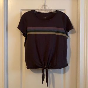 American eagle tshirt with tie in middle